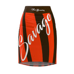 ThatXpression Fashion Cleveland Savage Striped Themed Women's Pencil Skirt 1YZF2