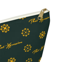 ThatXpression Fashion's Elegance Collection Green and Gold Accessory Pouch