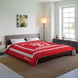 Train Hard And Takeover Affirmation Sports Gym Fitness Red(CF4) Comforter