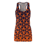 ThatXpression Fashion B2S Blue Orange Designer Tunic Racerback Dress