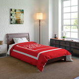 Train Hard And Takeover Affirmation Sports Gym Fitness Red(CF6) Comforter