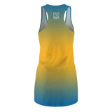 ThatXpression Fashion B2S Teal Gold Designer Tunic Racerback Dress