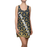 ThatXpression Fashion D'Cut Los Angeles Navy Gold Designer Tunic Racerback