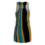 ThatXpression Fashion Gold Black Teal Jacksonville Striped Racerback Dress