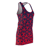 ThatXpression Fashion B2S Red Navy Designer Tunic Racerback Dress