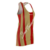 ThatXpression Fashion Red Gold Enlarged San Francisco Print Racerback Dress