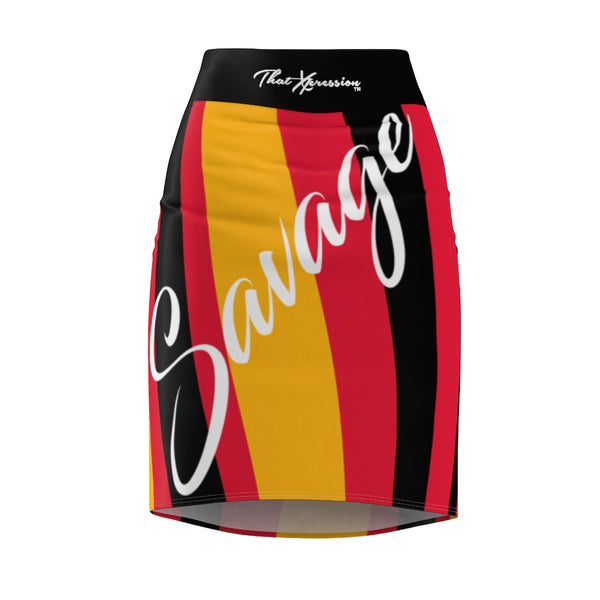 ThatXpression Fashion Kansas City Savage Striped Themed Women's Pencil Skirt 1YZF2