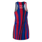 ThatXpression Fashion Navy Red Enlarged Buffalo Racerback Dress