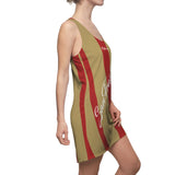 ThatXpression Fashion Red Gold Enlarged San Francisco Racerback Dress