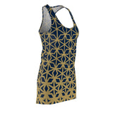 ThatXpression Fashion B2S Navy Gold Designer Tunic Racerback Dress