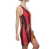 ThatXpression Fashion Gold Black Red Enlarged Kansas City Striped Racerback Dress