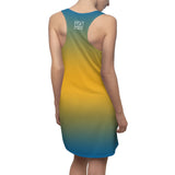 ThatXpression Fashion B2S Teal Gold Designer Tunic Racerback Dress