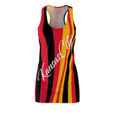 ThatXpression Fashion Gold Black Red Enlarged Kansas City Striped Racerback Dress