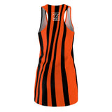 ThatXpression Fashion Black Orange Enlarged Cincinnati Print Racerback Dress