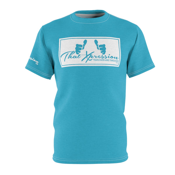 ThatXpression Fashion Thumbs Up Teal White Unisex T-Shirt CT73N