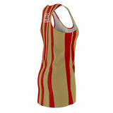 ThatXpression Fashion Red Gold Enlarged San Francisco Racerback Dress