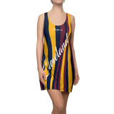 ThatXpression Fashion Navy Gold Enlarged Cleveland Racerback Dress