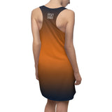 ThatXpression Fashion B2S Orange Blue Designer Tunic Racerback Dress