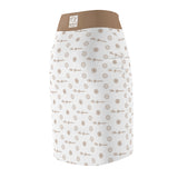 ThatXpression Fashion's Elegance Collection White and Tan Pencil Skirt