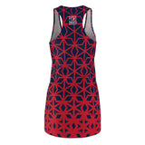 ThatXpression Fashion B2S Navy Red Designer Tunic Racerback Dress
