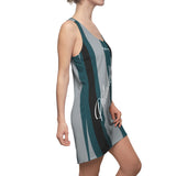 ThatXpression Fashion Green Black Enlarged Philadelphia Print Racerback Dress