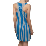 ThatXpression Fashion Blue Gray Enlarged Detroit Racerback Dress