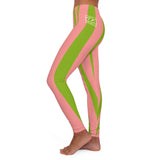 ThatXpression Fashion Savage Pink & Green Striped Spandex Leggings