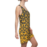 ThatXpression Fashion B2S Yellow Navy Designer Tunic Racerback Dress