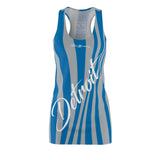 ThatXpression Fashion Blue Gray Enlarged Detroit Racerback Dress