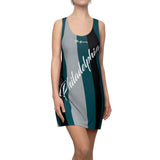 ThatXpression Fashion Green Black Enlarged Philadelphia Print Racerback Dress