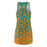 ThatXpression Fashion D'Cut Miami Orange Teal Designer Tunic Racerback