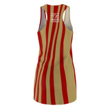 ThatXpression Fashion Red Gold Enlarged San Francisco Racerback Dress