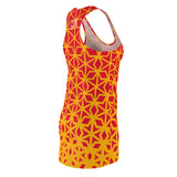 ThatXpression Fashion B2S Red Gold Designer Tunic Racerback Dress