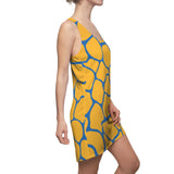 ThatXpression Fashion B2S Teal Gold Designer Tunic Racerback Dress