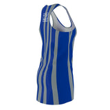 ThatXpression Fashion Blue Gray Enlarged Dallas Racerback Dress