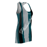 ThatXpression Fashion Green Black Enlarged Philadelphia Print Racerback Dress