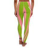 ThatXpression Fashion Savage Pink & Green Striped Spandex Leggings
