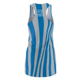 ThatXpression Fashion Blue Gray Enlarged Detroit Racerback Dress