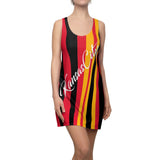 ThatXpression Fashion Gold Black Red Enlarged Kansas City Striped Racerback Dress