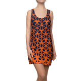 ThatXpression Fashion B2S Blue Orange Designer Tunic Racerback Dress
