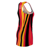 ThatXpression Fashion Gold Black Red Enlarged Kansas City Striped Racerback Dress
