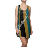 ThatXpression Fashion Gold Black Teal Jacksonville Striped Racerback Dress