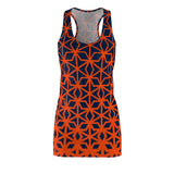 ThatXpression Fashion B2S Orange Navy Designer Tunic Racerback Dress