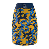 ThatXpression Fashion Navy Blue Camouflaged Women's Pencil Skirt 1YZF2