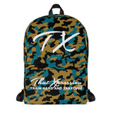 ThatXpression Fashion Teal Gold Camo Themed Backpack
