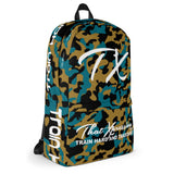 ThatXpression Fashion Teal Gold Camo Themed Backpack