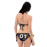 ThatXpression Reversible Baltimore Camo Striped Black Gold Jersey Bikini Swimsuit Set