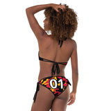 ThatXpression Reversible Kansas City Camo Striped Black Red Jersey Bikini Swimsuit Set