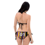 ThatXpression Reversible Los Angeles Camo Striped Purple Gold Jersey Bikini Swimsuit Set