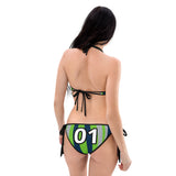 ThatXpression Reversible Seattle Camo Striped Navy Green Jersey Bikini Swimsuit Set